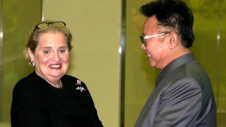 US Secretary of State Madeleine Albright met Kim Jong Il in Pyongyang in October 2000. Credit: Dog-Min Chung, AFP